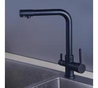 Kitchen Tap Filter 3 Way Mixer Tap, 360° Swivel with Drinking Filtered Water Outlet, Brushed Finish for Kitchen