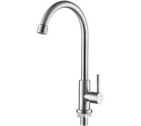 Kitchen Tap, Ibergrif 304 Stainless Steel Single Lever Cold Water Tap, 360° Sw
