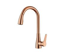 Kitchen Tap, Kitchen Faucets Single Handle Pull Out Kitchen Mixer Tap Single Hole Rotating Rose Gold Water Mixer Tap Mixer Tap