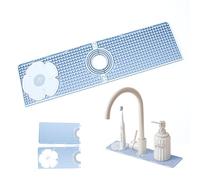 Kitchen Tap Mat, Kitchen Sink Splash Guard, Silicone Kitchen Mat, Splash Guard and Sink Protector for Faucets 3.2-6.3 cm, Multi-Purpose Drying Mat, 10 x 38 x 0.8 cm