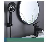 Kitchen Tap, Matte Black Basin Faucet Single Handle Hot Cold Mixer with 3 Function Hand Showe Bathroom Washbasin Dual-Purpose Bath Faucet(Matte Black A)