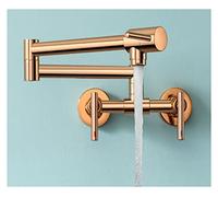 Kitchen Tap, Pot Filler Faucet Wall Mounted Mixer Solid Brass Swivel Spout Hot and Cold Water with Dual Handle,for Sinks(2)