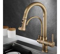 Kitchen Tap Pull Out Faucet - 3-Way Sink Mixer, Modern Functionality with Classic Vintage Style for Contemporary Kitchens