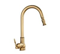 Kitchen Tap Pull Out Swivel Kitchen Sink Mixer Taps Brass-Antique