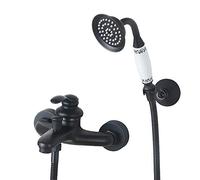 Kitchen Tap Shower Set Full Copper Retro Handheld Wall Taps Kitchen Taps Basin Faucets Cold and Hot Water Mixer Bathroom Mixer Basin Mixer Tap for Kitchen Or Bathroom Black Taps Ve