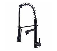 Kitchen Tap, Single Handle Pull Down Kitchen Faucet Hot and Cold Ceramic Brass Multicolor(Black)