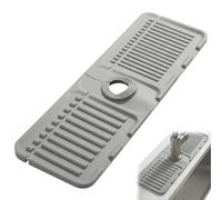 Kitchen Tap Splash Guard, Faucet Mat for Kitchen Sink, Prevents Water Pooling Around Faucets, Fits Narrow Gaps Between Faucet and Wall, Grey Colour