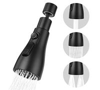 Kitchen Tap Spray Head, 360° Swivel Spout, FM22 M24 Kitchen Sink Tap, Tap Faucet Attachment Spray with 3 Modes, Replacement Tap Bubbler Head Aerator, G1/2, Comes with Universal Connector