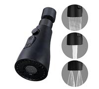 Kitchen Tap Spray Head 360°Swivel Spout FM22 M24 Sink Tap Spray Attachment Head with 3 Modes Replacement Tap Bubbler Head Aerator,Comes with Universal Connector (Black)