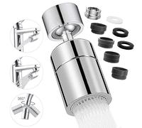 Kitchen Tap Spray Head, 360° Swivel Spout Kitchen Sink Tap, Tap Faucet Attachment Spray with 2 Functions Modes, Replacement Tap Aerator Sprayer Accessories, Universal Tap Adapter Attachment