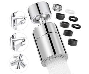Kitchen Tap Spray Head, 360° Swivel Spout Kitchen Sink Tap, Tap Faucet Attachment Spray with 2 Functions Modes, Replacement Tap Aerator Sprayer Accessories, Universal Tap Adapter Attachment