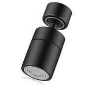 Kitchen Tap Spray Head, 360° Swivel Spout with 2 Function Modes, Replacement Universal Tap Aerator Sprayer, Faucet Extension Sprayer, Kitchen Sink Tap Faucet Attachment (Black)