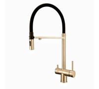 Kitchen Tap Stainless Steel Pull Out Mixer Faucet - Curved Design Water Filter for Drinking Sink & Kitchen Use, Durable & Stylish,6-Brushed Gold