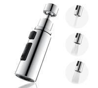 Kitchen Tap Swivel Spray Head, 360° Swivel Spout Sink Tap Attachment, Adapter for Tap Faucet, Kitchen Accessories, Water Tap Aerator, Replacement Extension Sprayer 3 Functions
