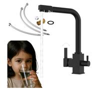 Kitchen Tap Three Way Water Filter Tap For Kitchen Granitan Node Black 1 Piece