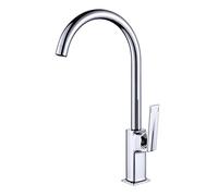 Kitchen Tap, Traditional Single Lever Kitchen Sink Mixer Taps High Arc Kitchen Faucet Solid Hot and Cold Kitchen Mixer Tap with Adapter for 1