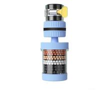 Kitchen Tap Water Filter Interface Purifier for Splash Proof Faucet - Reduces Limescale Impurities Better Taste Plastic 12x3x3cm(Blue)