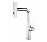 Kitchen Tap with Pull Out Spray 360° Swivel Waterfall Kitchen Sink Mixer Tap 1 Hole Single Lever for Hot and Cold Water Chrome Mixer Tap for Kitchen Sink