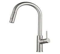 Kitchen taps 304 Stainless Steel Pull-Out Kitchen Faucet Hot and Cold Gun Grey Brushed(Brushed)