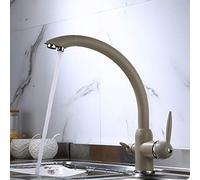 kitchen taps all copper water purification faucet kitchen bathroom three-in-one hot and cold household pure water machine machine direct drinking vegetable basin basin faucet, beige