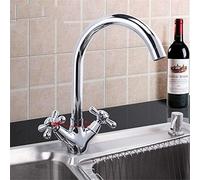 Kitchen Taps Brass Kitchen Faucet Installed On The Faucet Deck Hot and Cold Chrome Basin Sink Faucet Double Handle