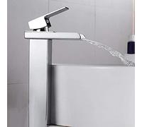 Kitchen Taps Faucet, Basin Faucet Taps, Bathroom Sink Tall Single Lever Chrome Waterfall Bathroom Wash Faucet, Sinks Cold and Hot Water Mixer,A (Color : A) (A)