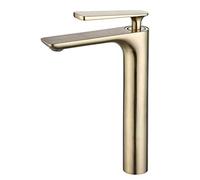 kitchen Taps Faucet Counter Top Basin Mixer Monobloc Tap,Washroom and Lavatory Basin Sink Single Lever Cold and Hot Water Countertop Basin Faucet Black (Color : Brushed Gold) (Brushed Gold)