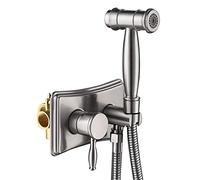 kitchen Taps Faucet Handheld Bidet Sprayer Set Stainless Steel Bathroom Cloth Diaper Sprayer Shattaf for Toilet Warm Water, Black, WS035CF (Color : Brushed Nickel) (Brushed Nickel)