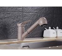 kitchen Taps Faucet Kitchen Faucet Sink Granite Sink Copper Faucet Pullable Hot and Cold Water Mixer Quartz sandblasting tap ct Head Spray, (Black With Dot)