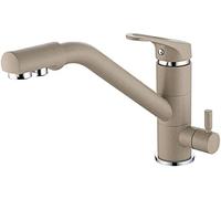 Kitchen Taps Filter 3 Way Kitchen Tap with Water Filter Way 360 Degree Swivel Sink Mixer Tap Drinking Purifier Water Tap-Chrome,Oat