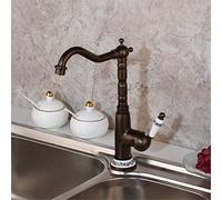 Kitchen Taps Kitchen - Faucet - Sinks - Mixer - Faucet 360 Swivel - Roman Bronze Brass Art Waterfall Fuacets Deck Mounted 360 Swivel