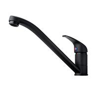 Kitchen Taps Matt Black Hapilife Contemporary Single Lever Kitchen Mixer Taps 1 Hole in Black Monobloc 360° Swivel Spout Sink Mixer Tap Long Spout Low Arch Hot Cold Faucet Top Lever