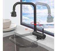 Kitchen Taps Mixer Folding Inside Window Kitchen Sink Tap 3 Functions Hot and Cold Water 360° Rotation Sink Faucet for Window in The Kitchen