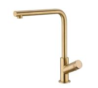 Kitchen Taps Mixer Gold Modern Brass Deck Mounted Water Tap 360 Rotation Ceramic Valve Sink Faucet Single Handle One Hole(A) Beauty Comes