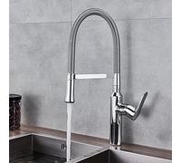 Kitchen taps Mixer Pull Out Spray Chrome/Brushed Nickel Spring Sink Faucet, Sprayer Stream Spout Pull Down Mixers, Deck Mounted Hot and Cold Tap for k(Brushed Nickle)(Chr (Chrome)