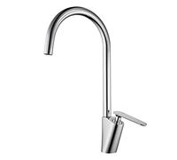 Kitchen Taps Mixer,Single Handle Solid Brass Chrome Hot and Cold Bubbling and Splash-Proof Adapter for 3,Silver