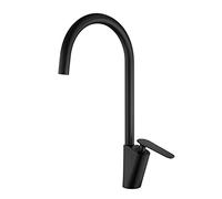 Kitchen Taps Mixer,Single Handle Solid Brass Chrome Hot and Cold Kitchen Bubbling and Splash-Proof Adapter for 3(Nero)