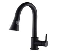 Kitchen taps Pull Out Telescopic Rotating Kitchen Faucet with Hot and Cold Water Spray Multicolor(Black+Button)
