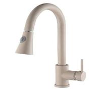 Kitchen taps Pull Out Telescopic Rotating Kitchen Faucet with Hot and Cold Water Spray Multicolor(Brown+Button)