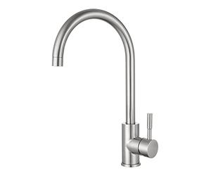 Kitchen Taps Stainless Steel Kitchen Sink Tap Mixer Brushed Nickel Single Lever 360 Swivel Spout Monobloc Mixer Taps for Sink 1 Hole High Arc Hapilife Stainless Steel Faucet Brushed Steel