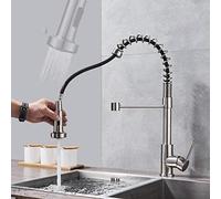 Kitchen Taps Tap Faucet Brushed Nickel Pull Out Bathroom Sink Mixer Deck Mounted Spring Pulling Down
