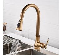 Kitchen Taps with Pull Out Spray, Kitchen Sink Mixer Tap Antique Brass Kitchen Sink Tap