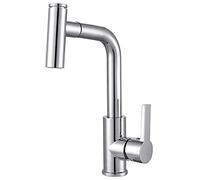 Kitchen taps with Pull Out Spray,Mixer tap Steel,2 Functions Swivel hot and Cold Single Lever, Sink,Faucet(2)