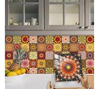 Kitchen Tile Stickers 10cm x 10cm - Yellow, Red - Vinyl - Contemporary - Decorative - Minimalist Shape - Tile Sticker - Sticker, Decal - For Ceramic, Wall - Kitchen, Bathroom