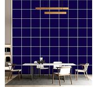 Kitchen Tile Stickers 15cm x 15cm Navy Stick on Tiles Tile Stickers for Bathroom Stick on Wall Tiles Backsplash for Kitchen Stick on Tiles Self-Adhesive Vinyl Home Decoration （10 Pieces）