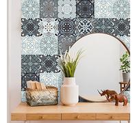 Kitchen Tile Stickers 20x20cm Duck Egg Blue Stick on Tiles Tile Stickers for Bathroom Stick on Wall Tiles Backsplash for Kitchen Stick on Tiles Self-Adhesive Vinyl Home Decoration （10 Pieces）