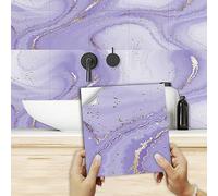 Kitchen Tile Stickers 20x20cm Purple - Marble Style - Modern - Waterproof - PVC Plastic - Self-Adhesive - 10 Pieces