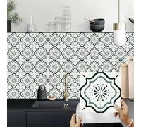 Kitchen Tile Stickers 30X30 White Green Stick on Wall Tiles Adhesive, Splashbacks for Walls Vinyl Waterproof Oil Proof Home Decor