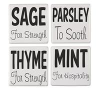Kitchen Tile Transfer Humour Pack of 4 Fun Quotes Ceramic Tile Stickers Great Fun (sage)