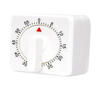 Kitchen Timer, 1-hour/60-minute Countdown Alarm Reminder, Manual Mechanical Timer, Adjustable, Suitable For Teachers, Children Cooking Timing, Baking, Boiling Eggs, Exercise, Home Use, White